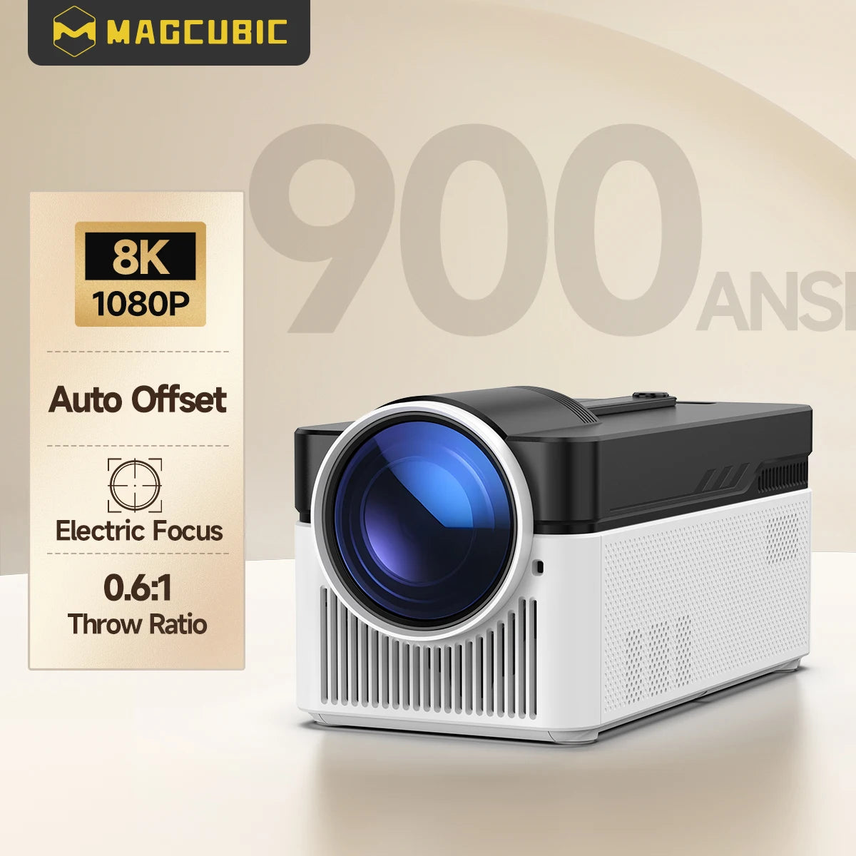 Magcubic 8K Ultra Short Throw Projector with Auto Offset 4K 1080P
