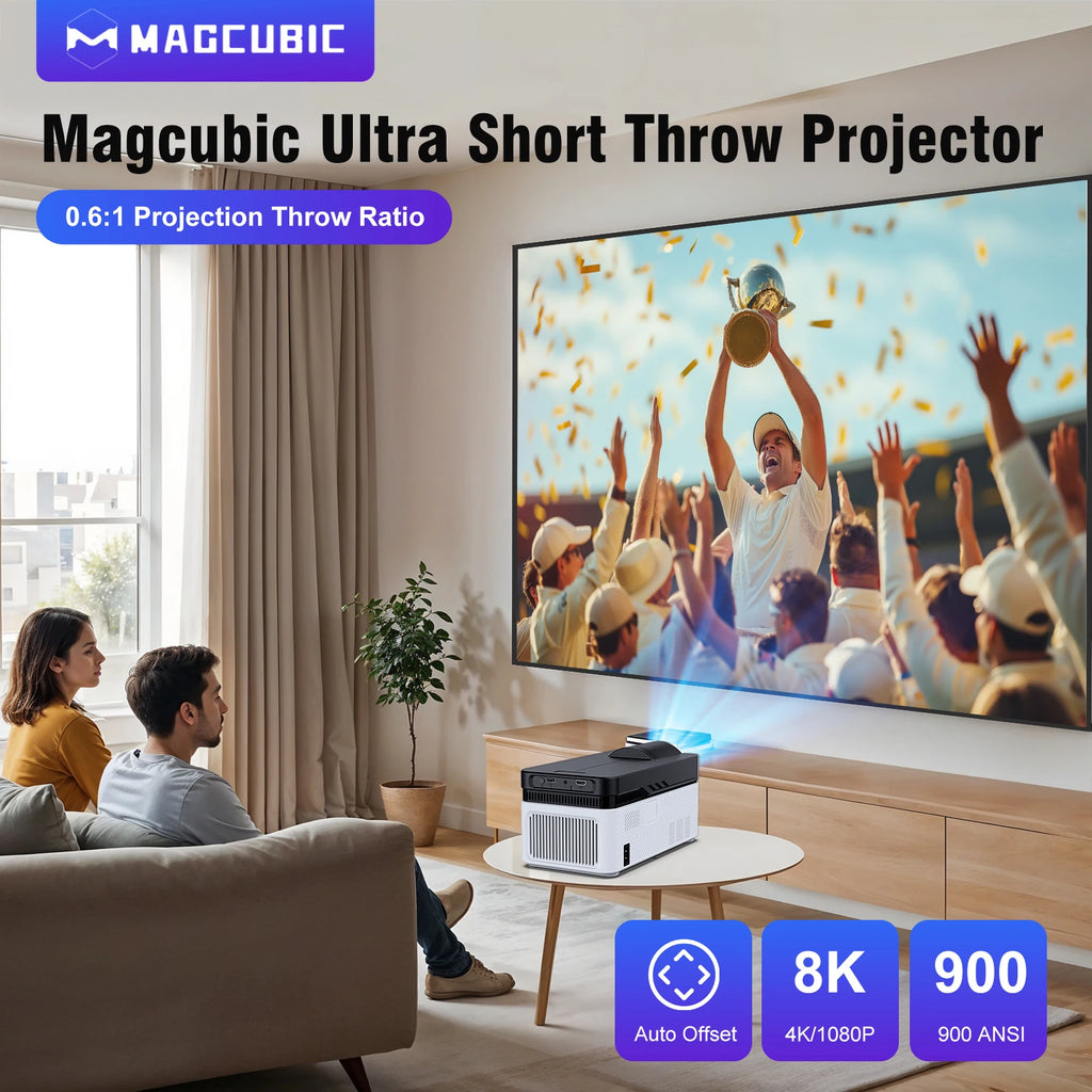 Magcubic 8K Ultra Short Throw Projector with Auto Offset 4K 1080P